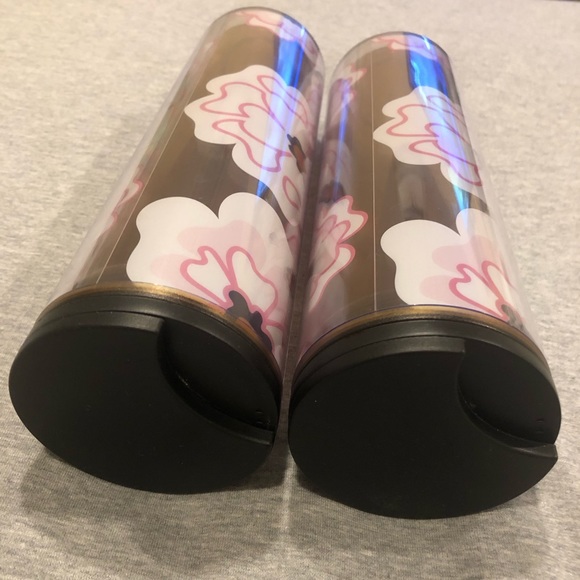 Pink Floral Starbucks Plastic Travel Cups - Picture 4 of 5